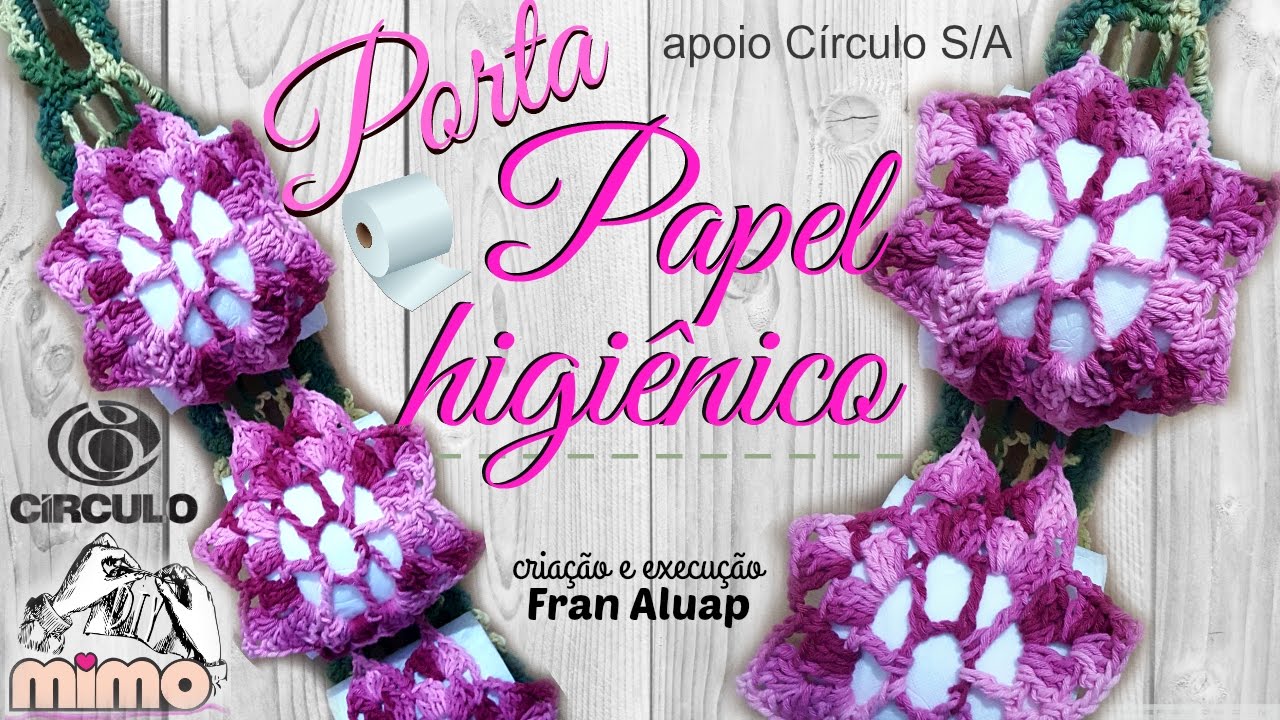 🌻PORTA PAPEL HIGIÊNICO FLOR EM CROCHÊ - FRAN ALUAP VÍDEO AULA/TUTORIAL/DIY/PASSO A PASSO
