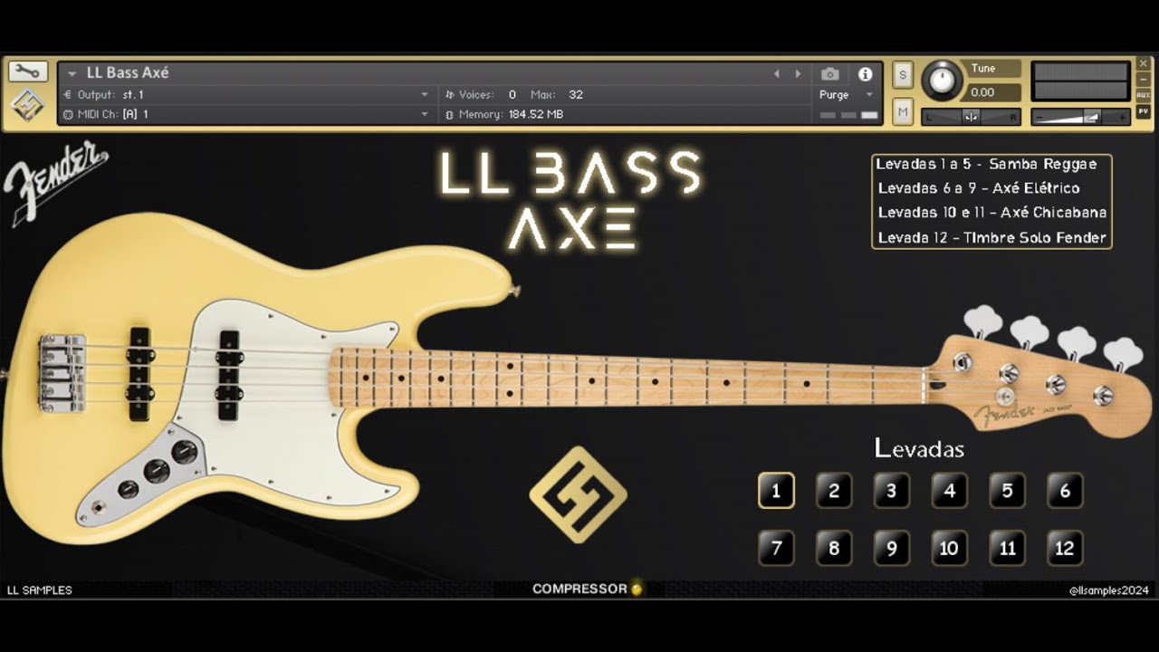 LL Bass Axé | Loop Prático | O Mais Completo Sample de Baixo de Axé para Kontakt