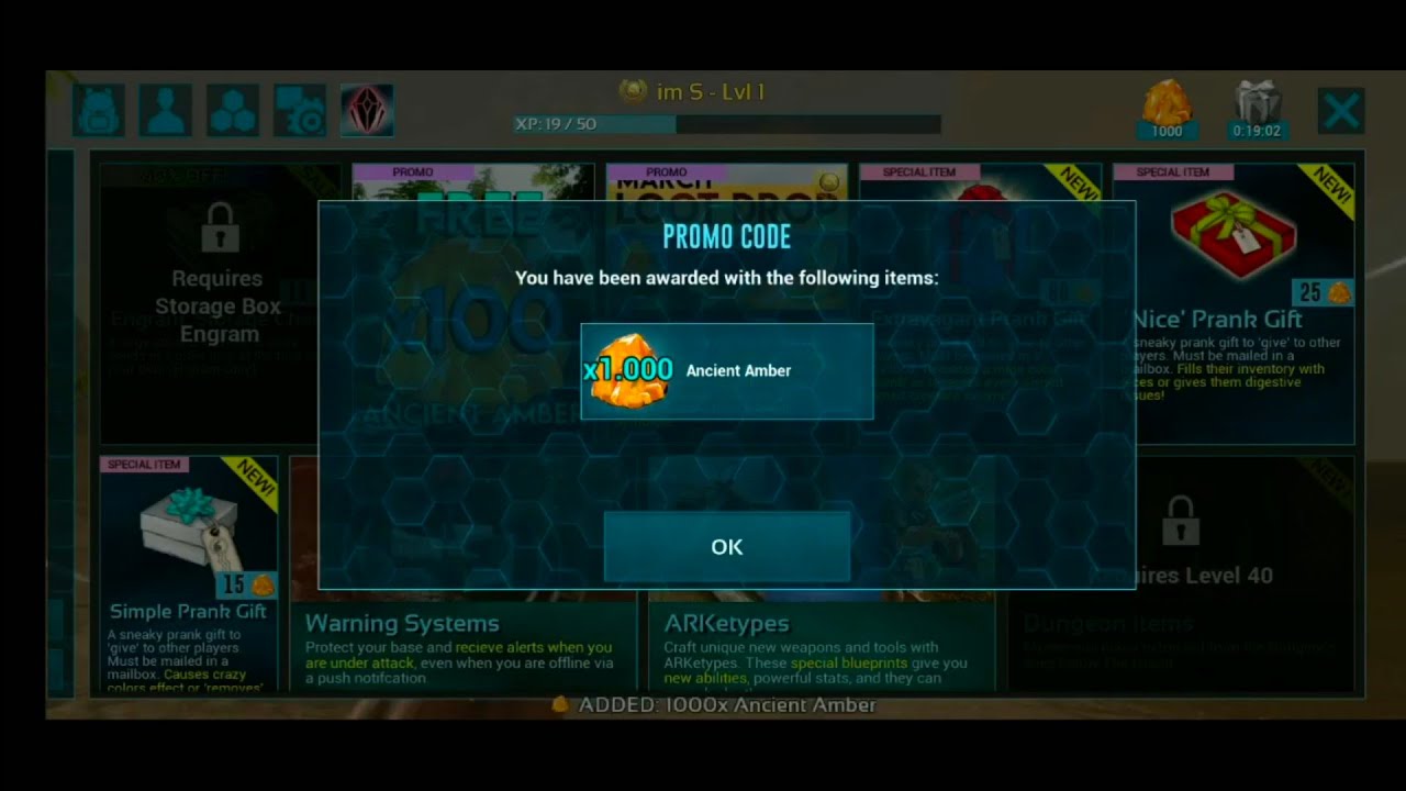 How to Free 1000 amber(Ark mobile)|XxX|