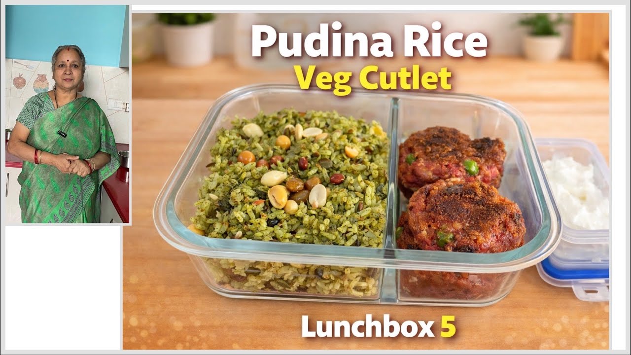 One Pot Pudina /Mint Rice & Veg Cutlet I Lunchbox Recipe