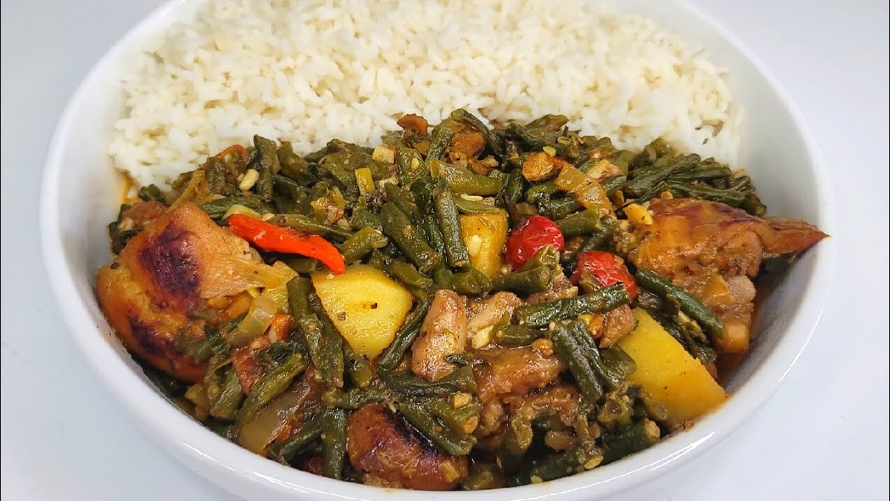 Гайанская бора с курицей/ китайская длинная фасоль | рецепт
