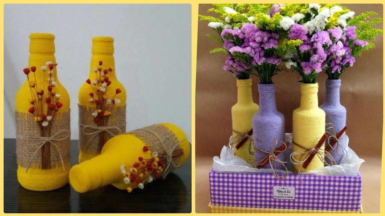 Most Beautiful Jute Rope & Burlap Fabric Wine Bottles Decoration