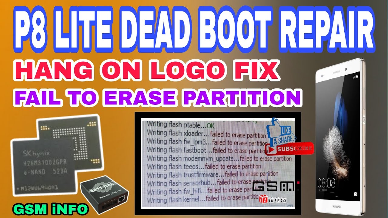 DEAD BOOT REPAIR |  HUAWEI P8 LITE ALE-L21 HANG ON LOGO | DIDN'T ACCEPT FLASH | RED LIGHT BLINKING