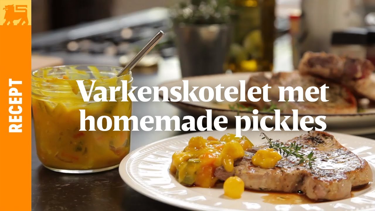 Varkenskotelet met homemade pickles