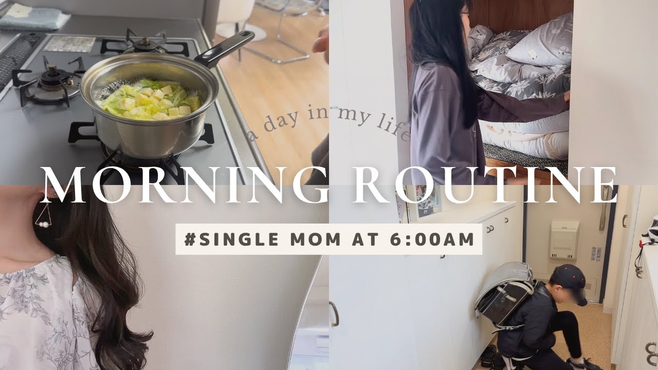 JAPANESE 6AM Morning Routine | Minimalist Single Mom's Life in Tokyo Tatami Room | Clean & Tidy