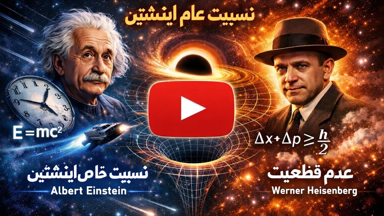 ⏳نسبیت اینشتین تا عدم‌قطعیت هایزنبرگ🌌⚛️ نسبیت خاص و عام + اصل عدم‌قطعیت از کیهان تا اتم⏱️❓ 