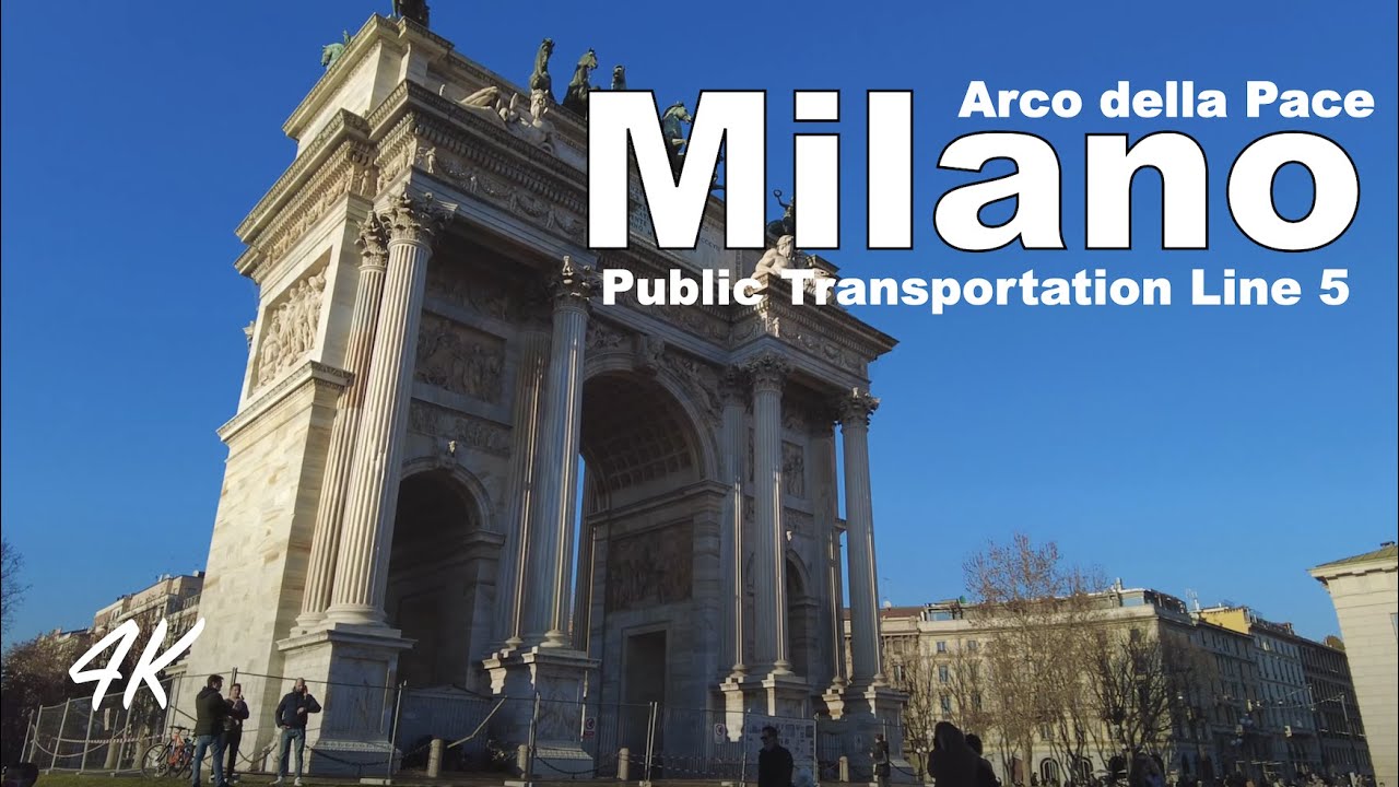 ITALY, MILANO: Public transport ride Metro line 5 and Tram no.1 from San Siro to Arco della pace 4K