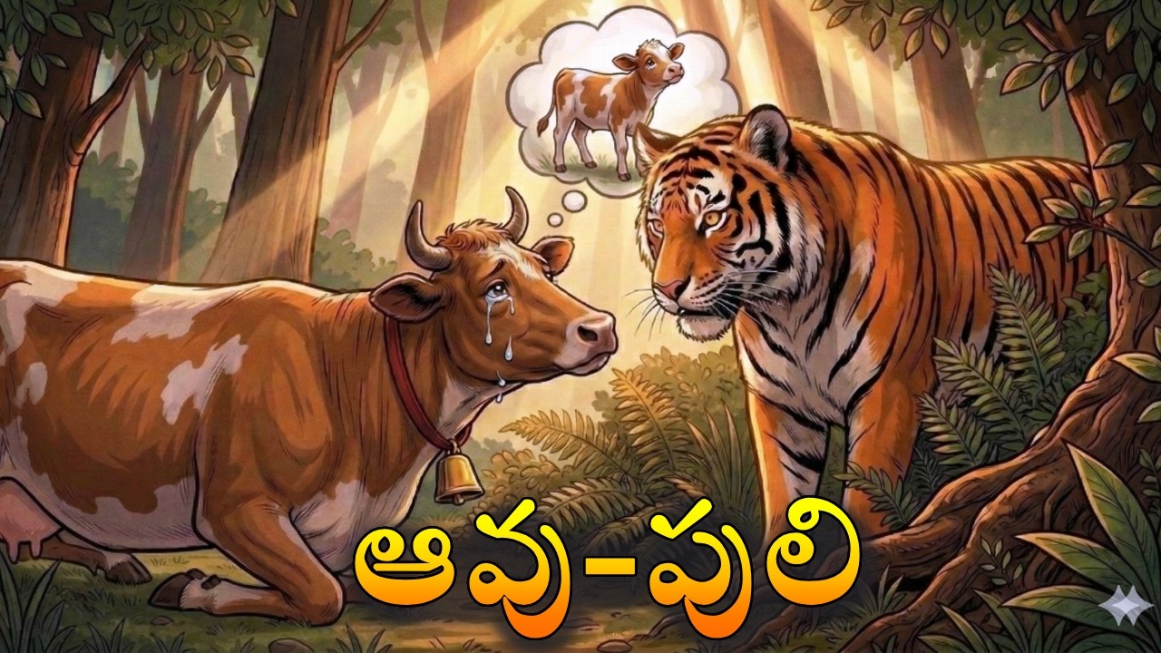 యుద్ధం చేయకుండానే ఆవు పులిని ఎలా గెలిచింది? | Aavu Puli Katha in Telugu | Telugu Stories