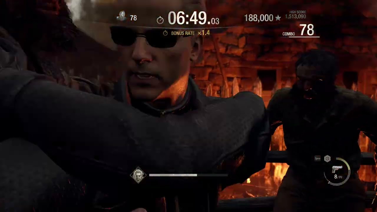 Resident Evil 4(2023) Mercenaries Village Wesker(Midnight Coat) 150 combo