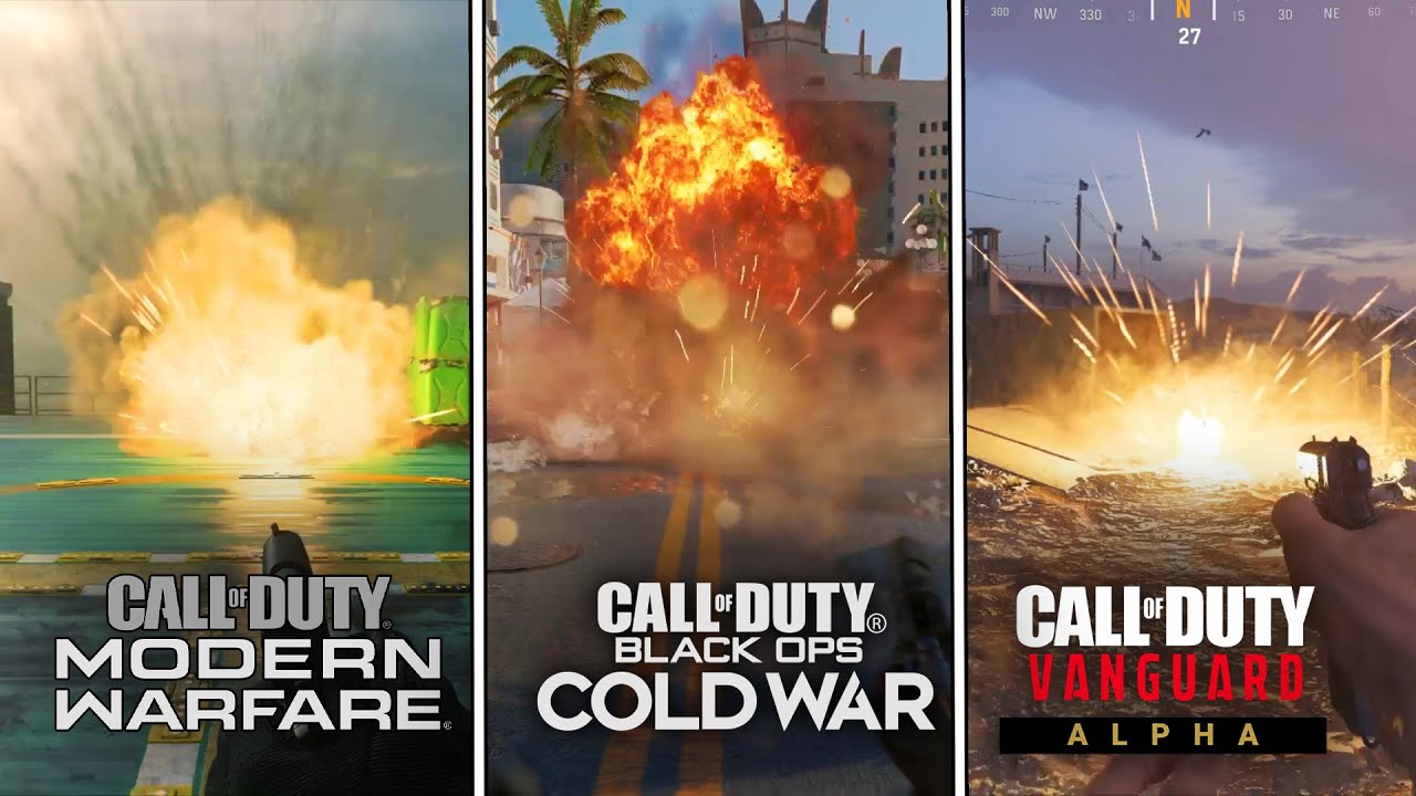 Explosives in CoD Vanguard VS Black Ops Cold War VS Modern Warfare || Vanguard Graphics VS Cold War