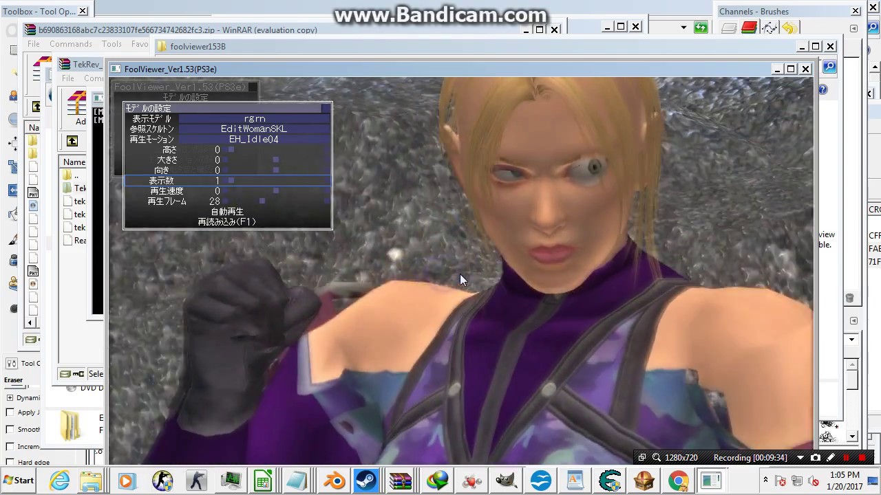 3D Mugen EF-12 Ported Xnalara Rig with Editwoman Animations