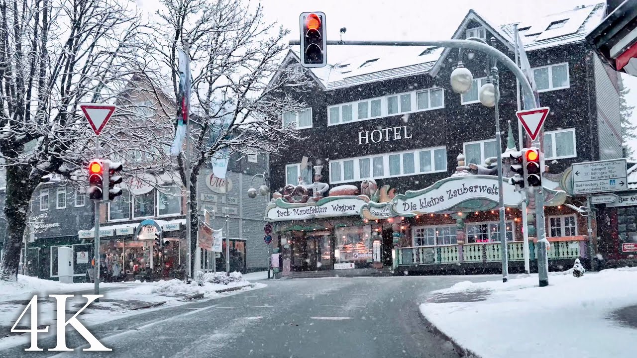 Snowfall Drive in the Harz Mountains, Germany ❄️🌨️🇩🇪