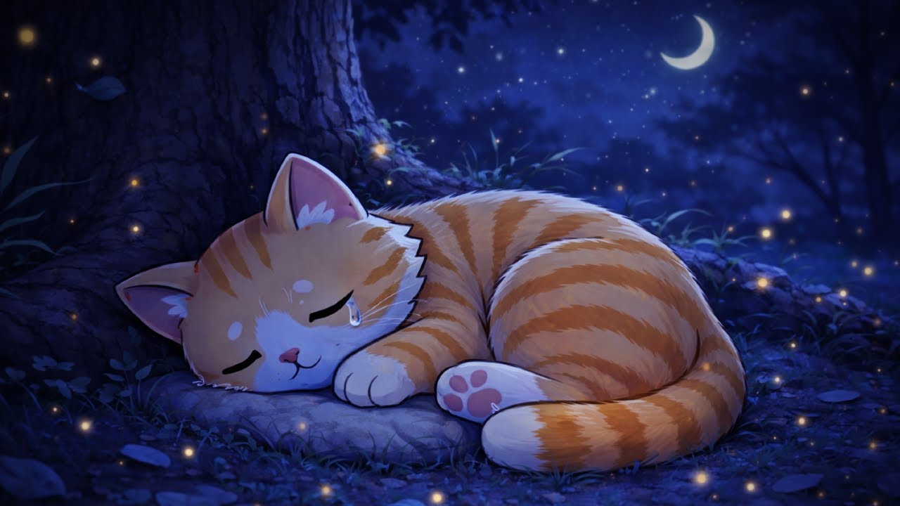 Midnight Lofi 🌙 | Sad Cat & Quiet Night