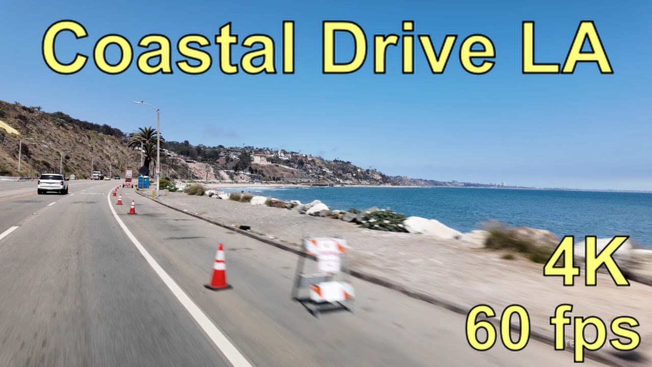 Relaxing drive on Pacific Coast Highway, Los Angeles, California ASMR 4K