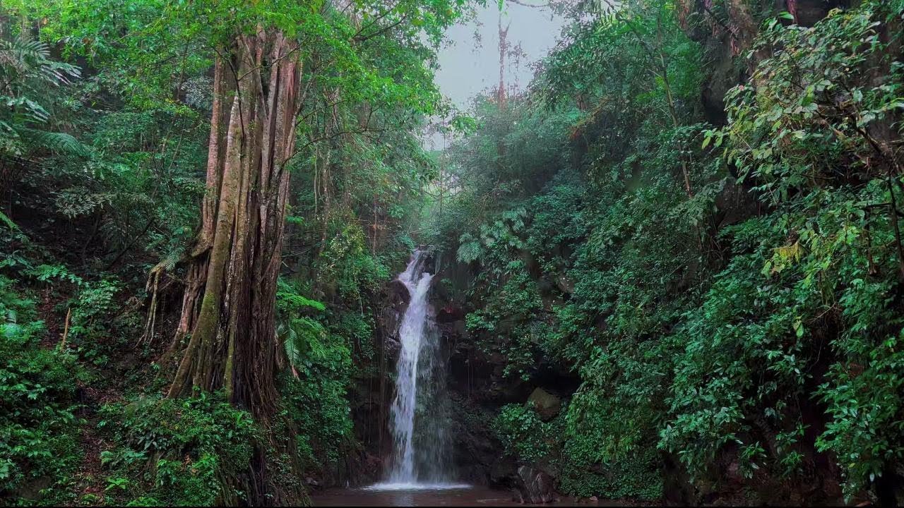 4K-HDR | Soothing Waterfall Sounds for Sleeping and Relaxing | Natural Ambience for Stress Relief