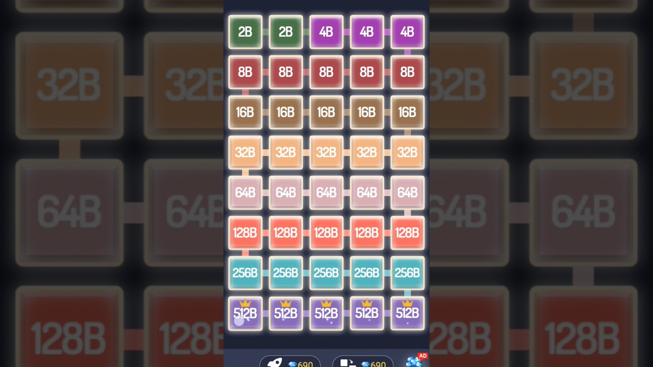 Most beautiful 40 BLOCKS COMBO in glow merge puzzle #2048 #2248 #gamingvideos #riddlejourney