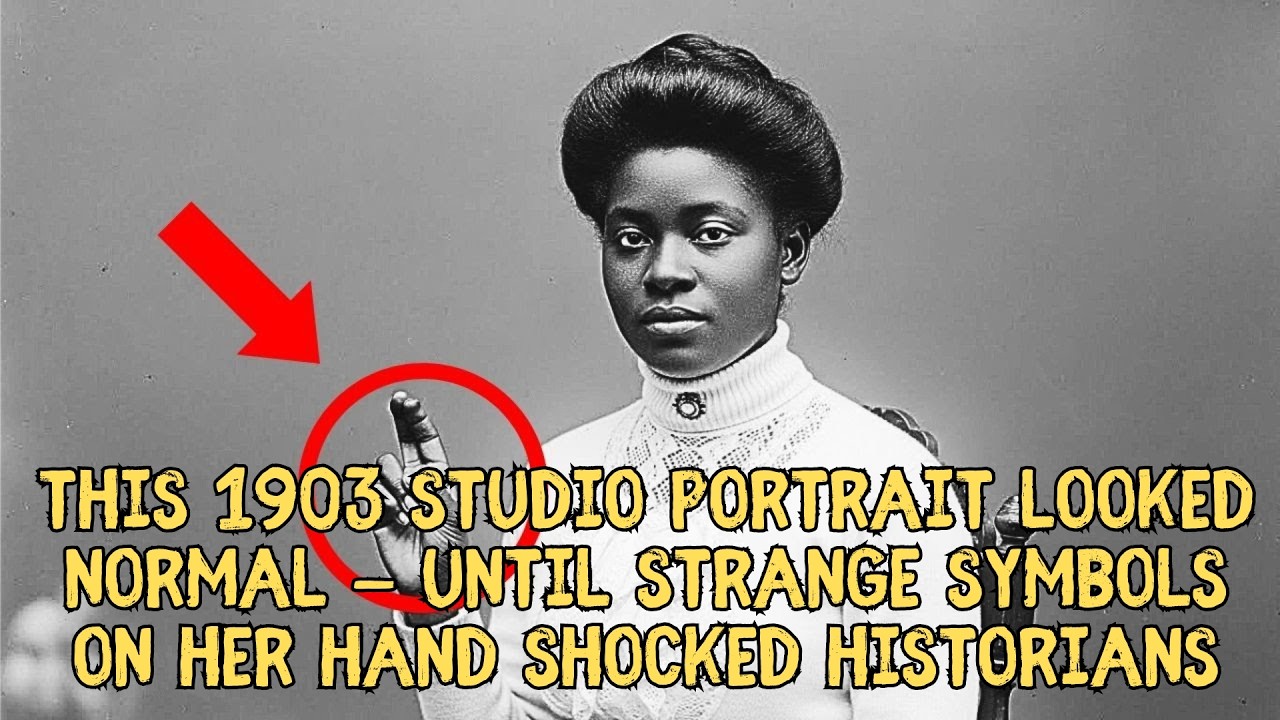 “THIS 1903 STUDIO PORTRAIT LOOKED NORMAL — UNTIL STRANGE SYMBOLS ON HER HAND SHOCKED HISTORIANS”