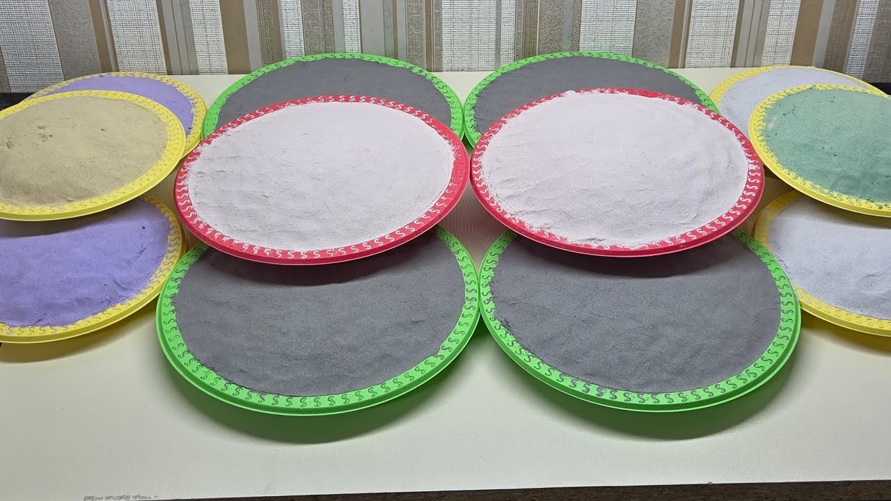 (Asmr baking soda) Colorful 🩷💛💚🩶🖤
