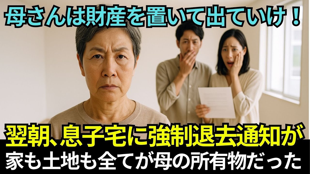 「母を追い出した息子夫婦——翌日届いた“内容証明”で全てが崩壊」