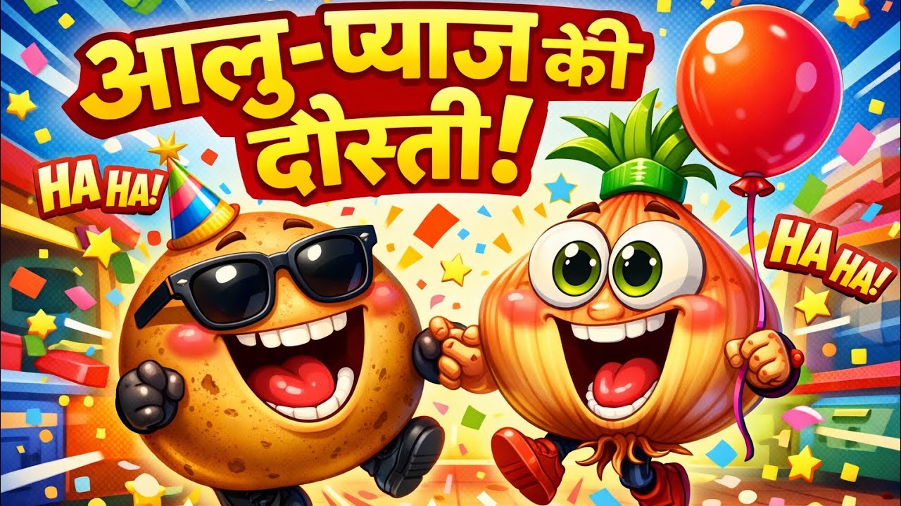 🍟🥔 आलू-प्याज़ की मज़ेदार दोस्ती | Funny Kids Story
