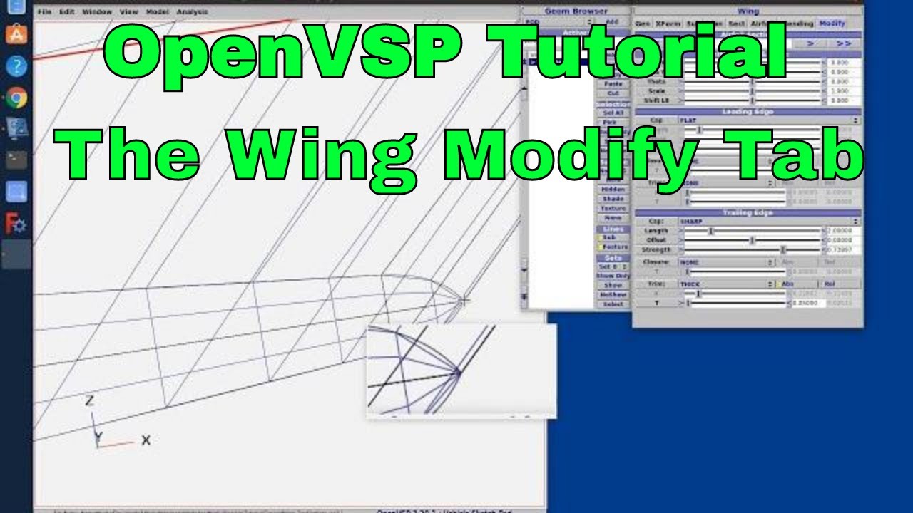 OpenVSP Tutorial: Wing Dialog Modify Tab