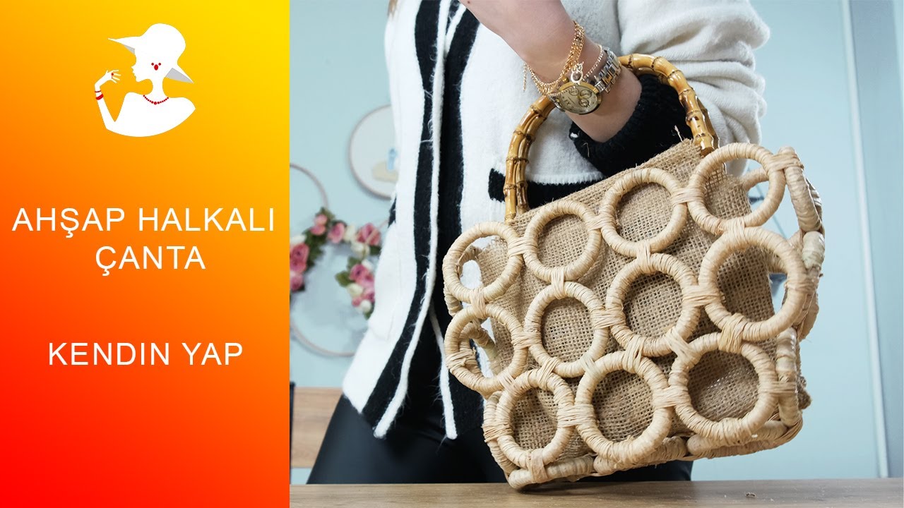 Bambu Saplı Çanta | Ahşap Halkalı Çanta | Bohem Çanta | Kendin Yap