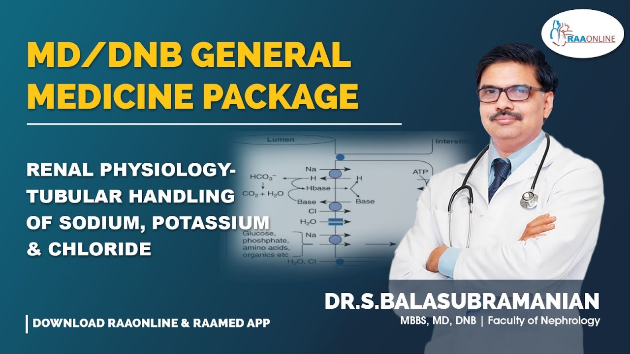Tubular Handling of Sodium, Potassium and Chloride - MD/DNB General Medicine