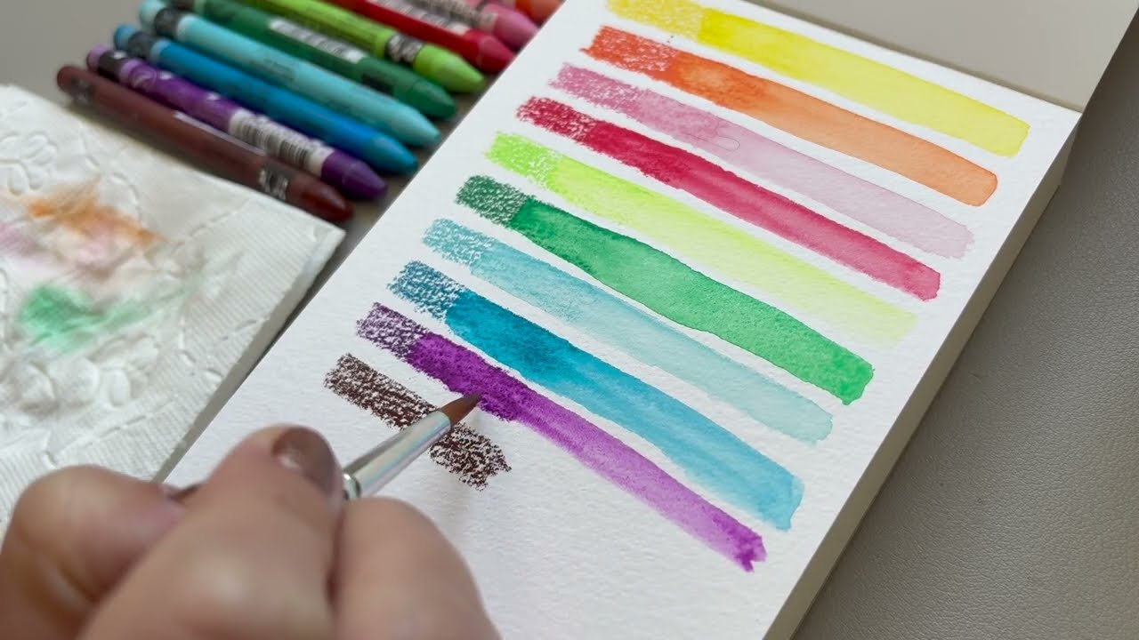 🎨 Caran d’Ache Neocolor II – Watercolour Pencil Swatches (Basic Colours)