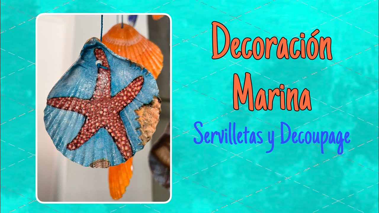 Conchas y Decoupage Móvil Decorativo/Decorative mobile with shells