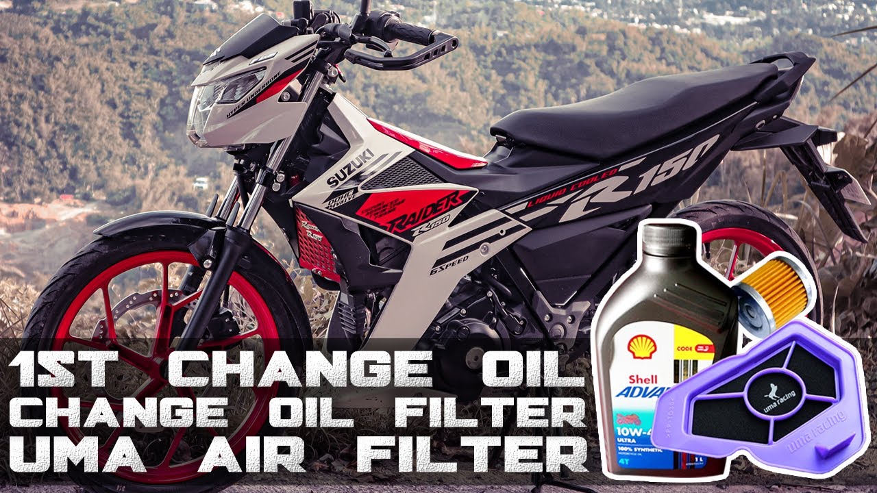 1st change oil, palit oil filter at palit UMA air filter ng Raider 150 fi ko | Dumating narin ORC