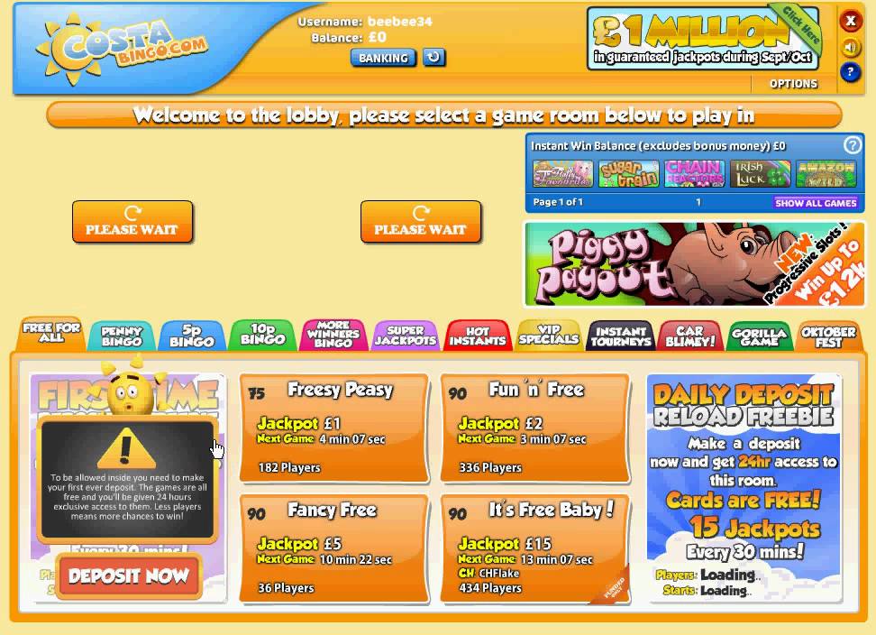 Costa Bingo games - online bingo
