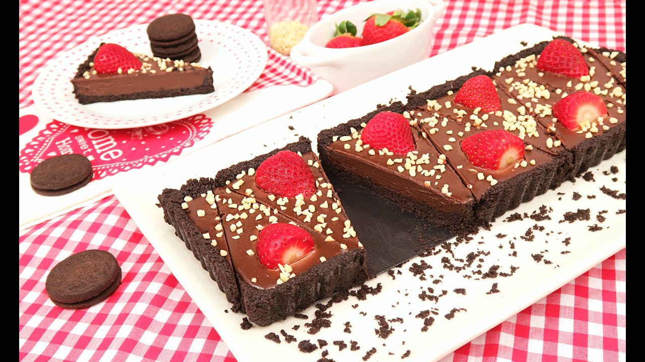 Tarta de Oreo con Fresas y Chocolate sin Horno!
