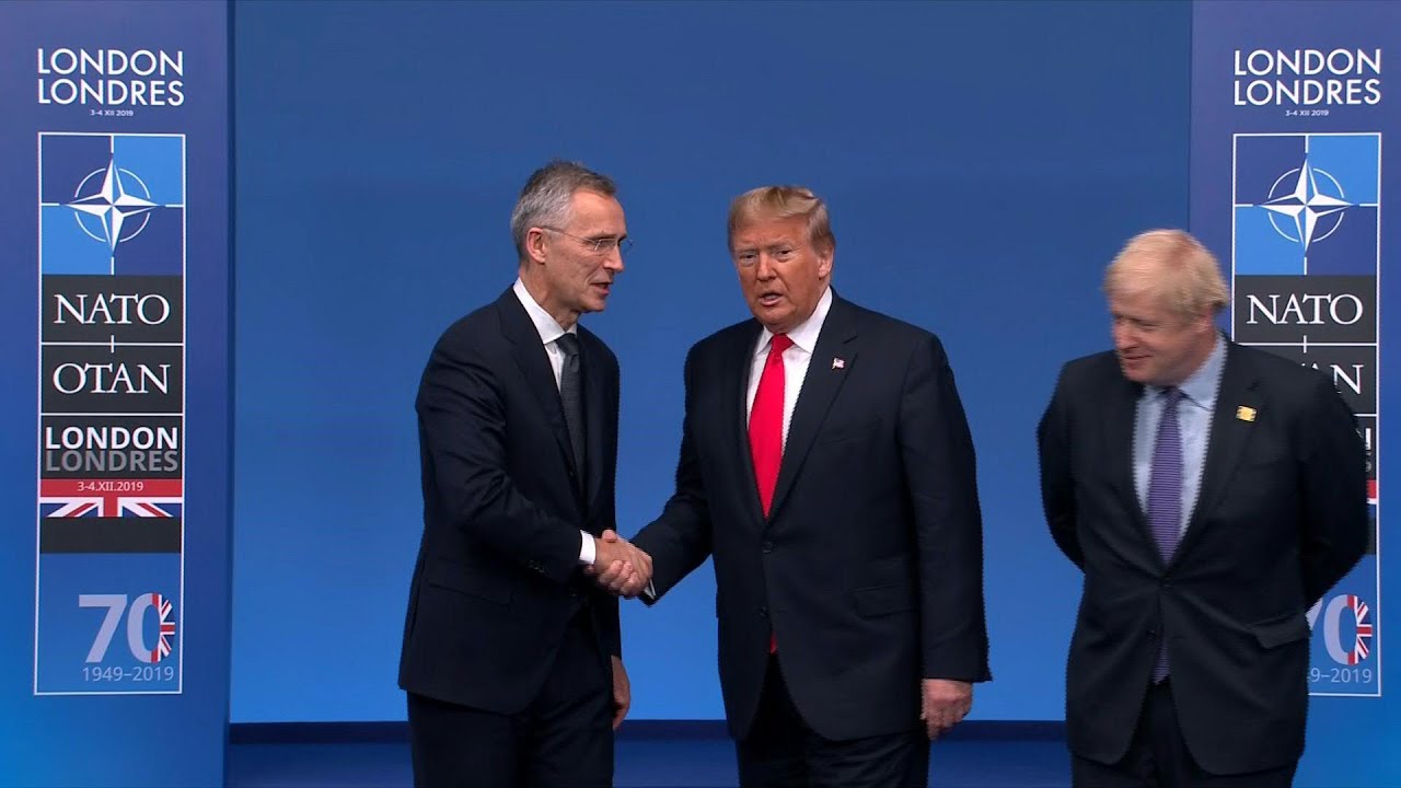 UK Prime Minister Boris Johnson and Jens Stoltenberg welcome NATO leaders | AFP