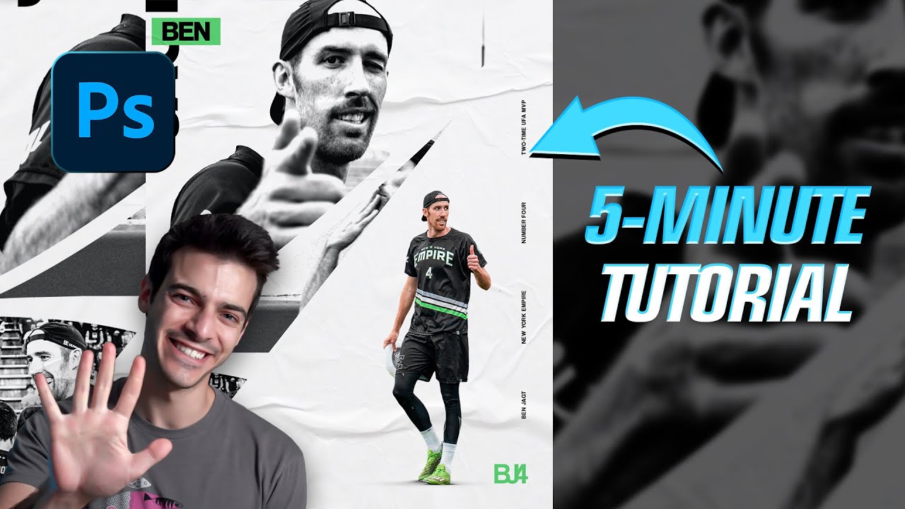 5-Minute Photoshop Tutorial | Player Collage Sports Poster