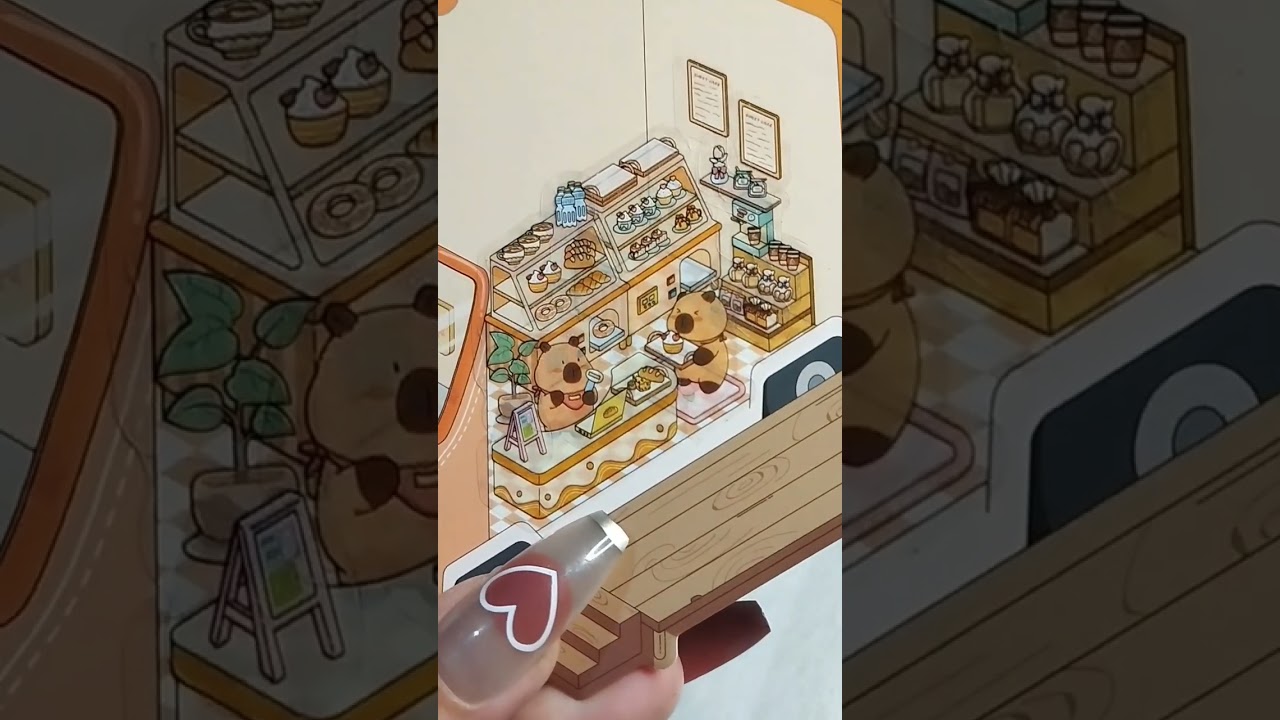 ASMR Capybara Cake Shop 🍰 #asmr #room #landscape #stickers #capybara #cake #fyp #foryou