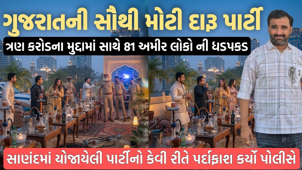 ગુજરાતની સૌથી મોટી દારૂ પાર્ટી || સાણંદમાં યોજાયેલી પાર્ટી ને કેવી રીતે પહોંચી પોલીસ 😱