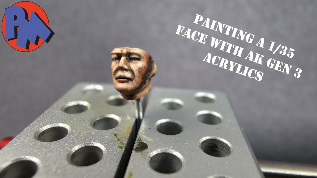 Let's paint a 1/35 Face with AK 3rd Gen Acrylics.