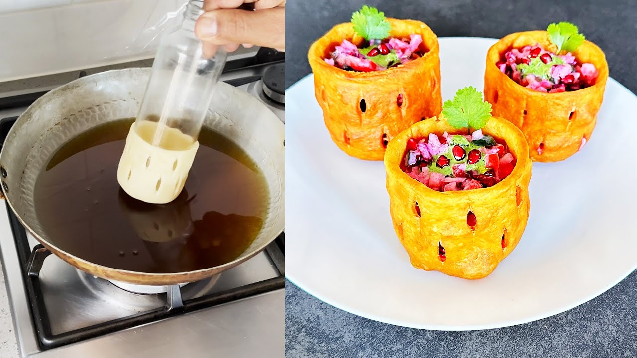Unique Crispy Cup Chaat Recipe | Quick and Easy Recipes | Divine Khana