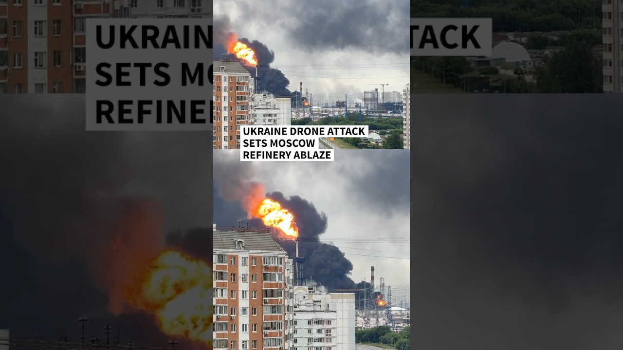 Ukraine drone attack sets Moscow refinery ablaze | AFP