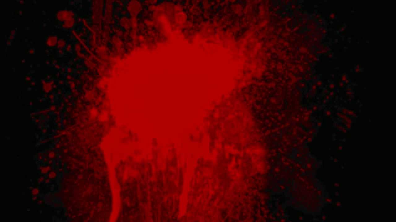 Blood Spatter Splatter on Screen / Wall / Green Screen & Black Background