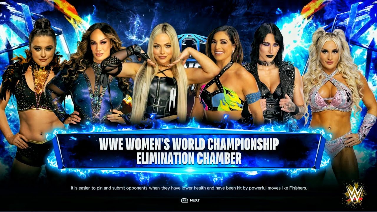6 Womens in Elimination Chamber For The Double Tittles | WWE 2k24