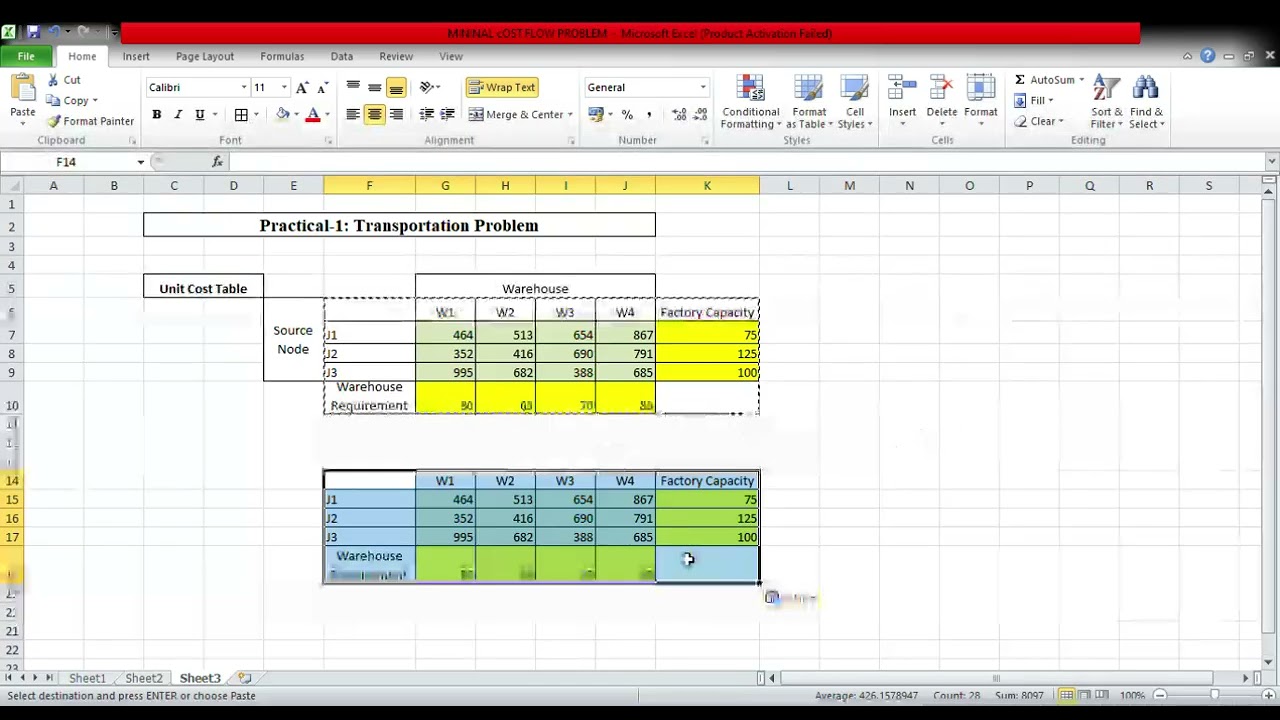 Решение транспортной задачи с помощью Excel