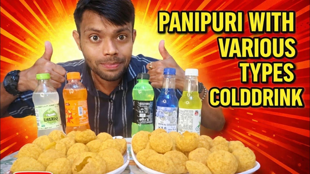 Crunchy Panipuri ASMR 🤤 | Spicy Pani Puri Mukbang with Cold Drink | Eating Sounds