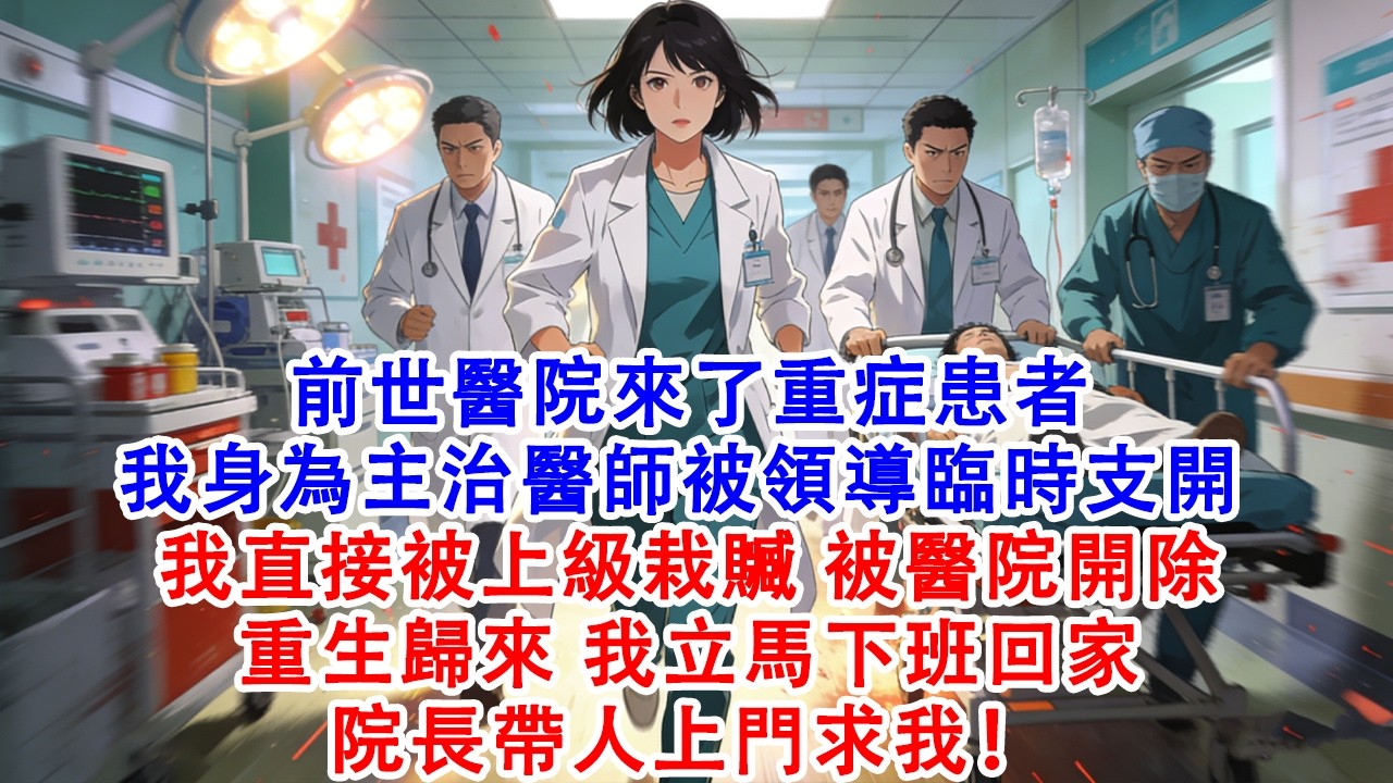 【完結爽文】上一世，医院来了重症患者，我身为主治医师却被领导临时支开。实习生操作失误导致患者恶化，我却栽赃开除。重生归来我直接下班回家，院长带人上门求我！#故事 #重生 #爽文 #情感 #小說 #完結