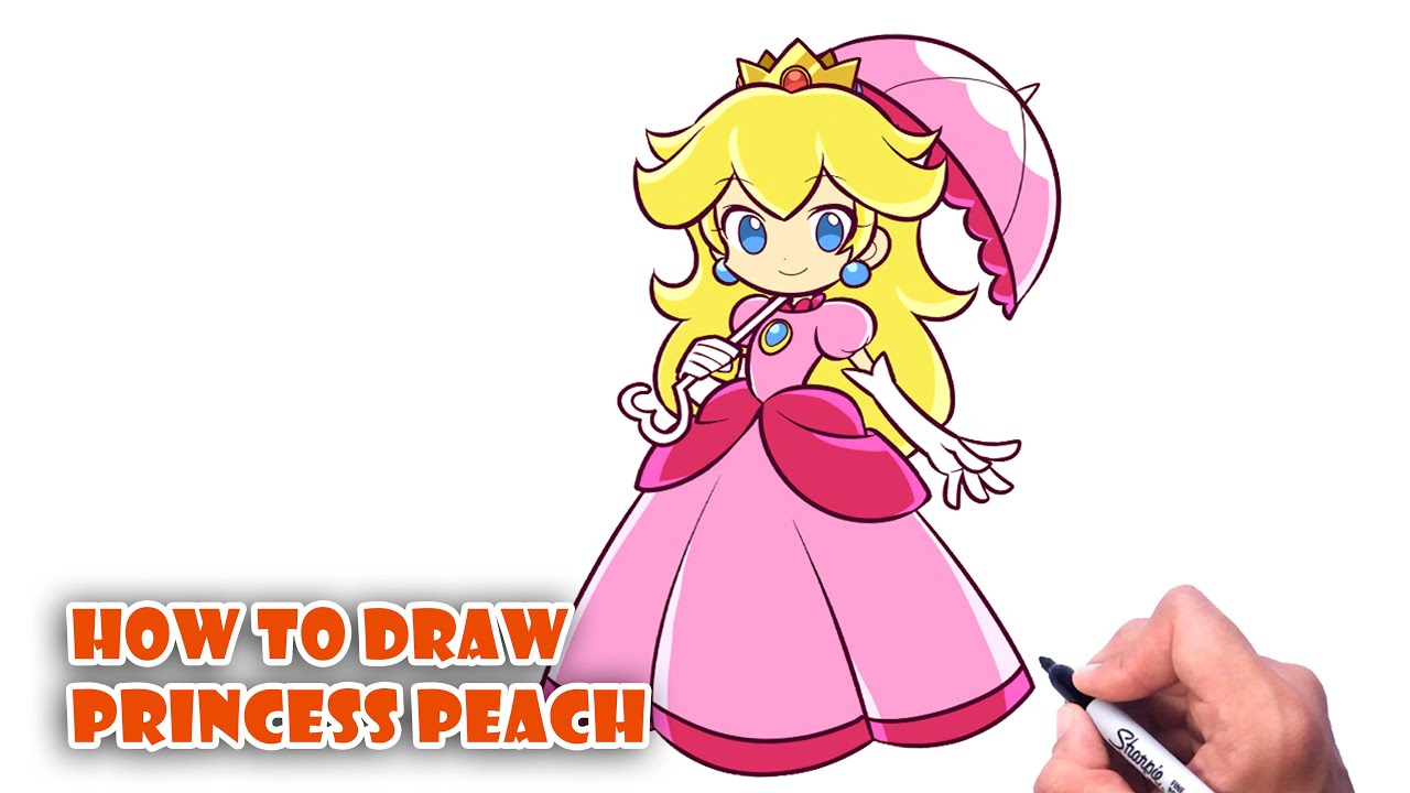 How to Draw Princess Peach | Super Mario step by step easy Tutorial II