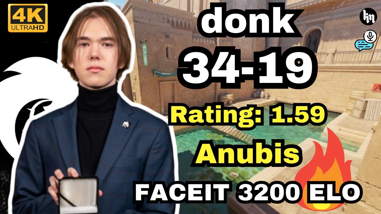 donk (34-19) SoloQ (Anubis) | FACEIT Ranked 3200 ELO | Jan 31, 2025 | CS2 POV/DEMO
