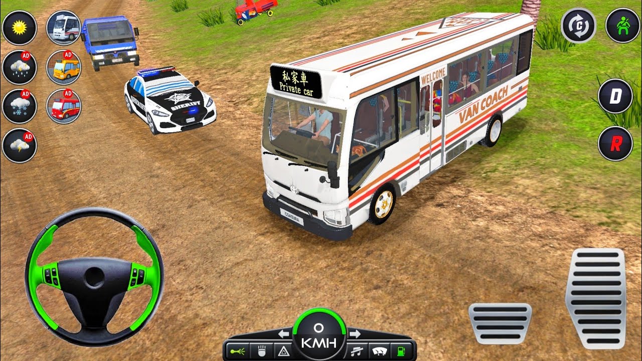 Real Van Driving Simulator Games - Mini Coach Bus Offroad Driving Video Game - Android GamePlay