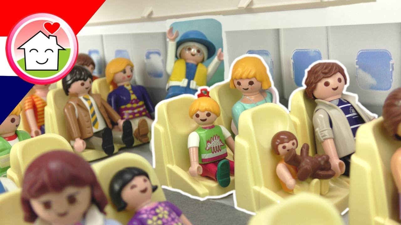 Playmobil filmpje Nederlands Familie Huizer in het vliegtuig - vlucht naar Londen