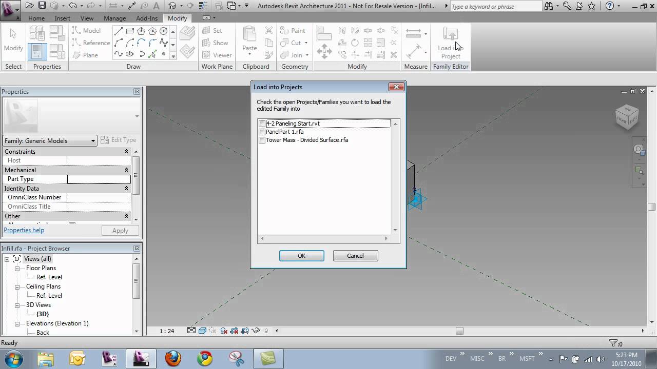 Creating  a Custom Curtain Panel in Autodesk Revit Architecture - Part 2