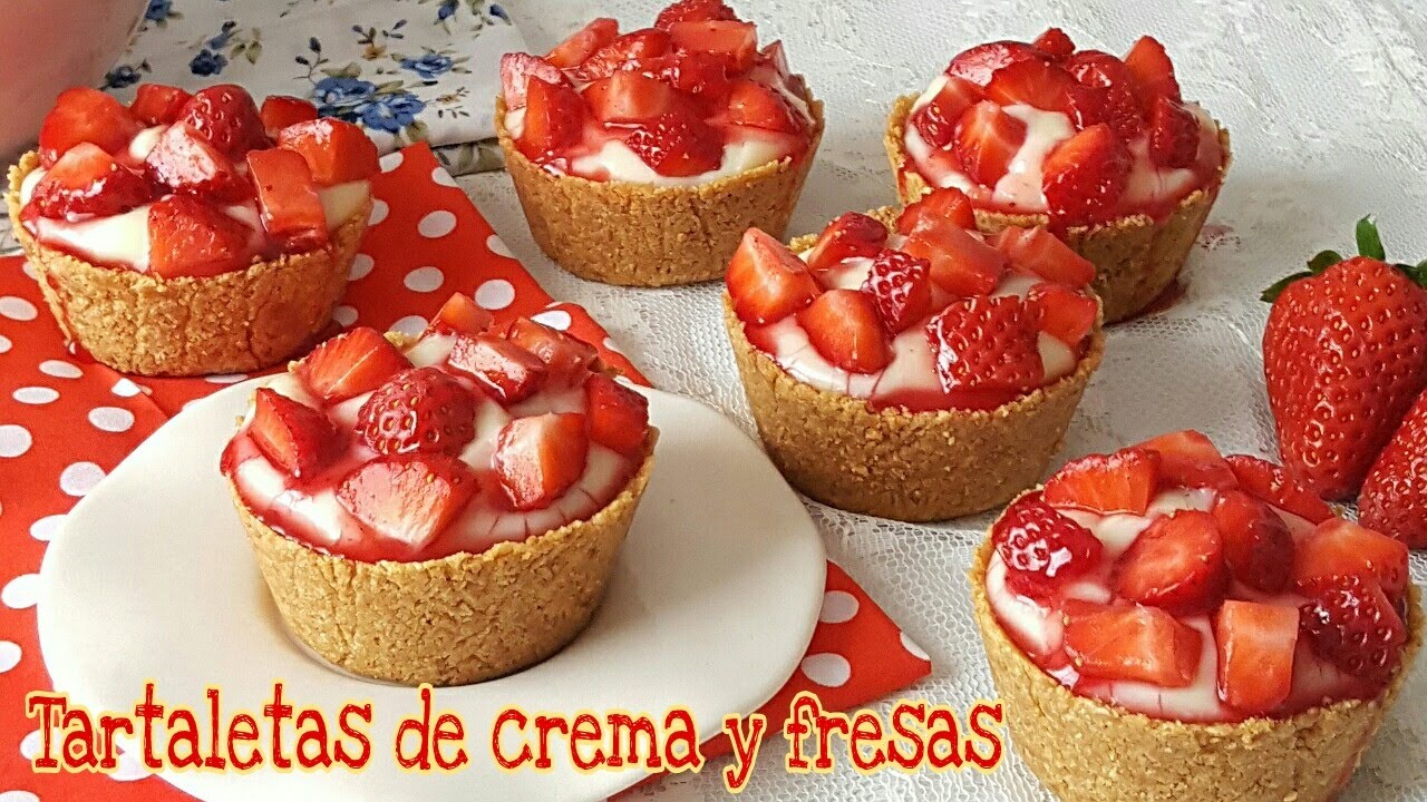 Tartaletas de crema pastelera y fresas - postre sin horno | Mi tarta preferida